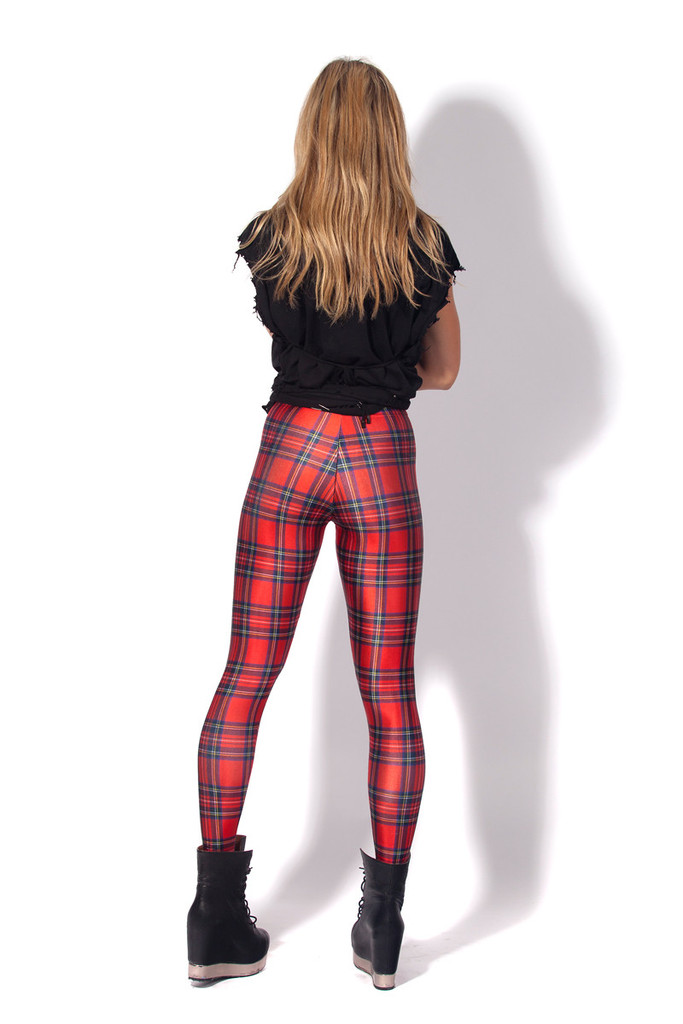 F33076  TARTAN RED LEGGINGS